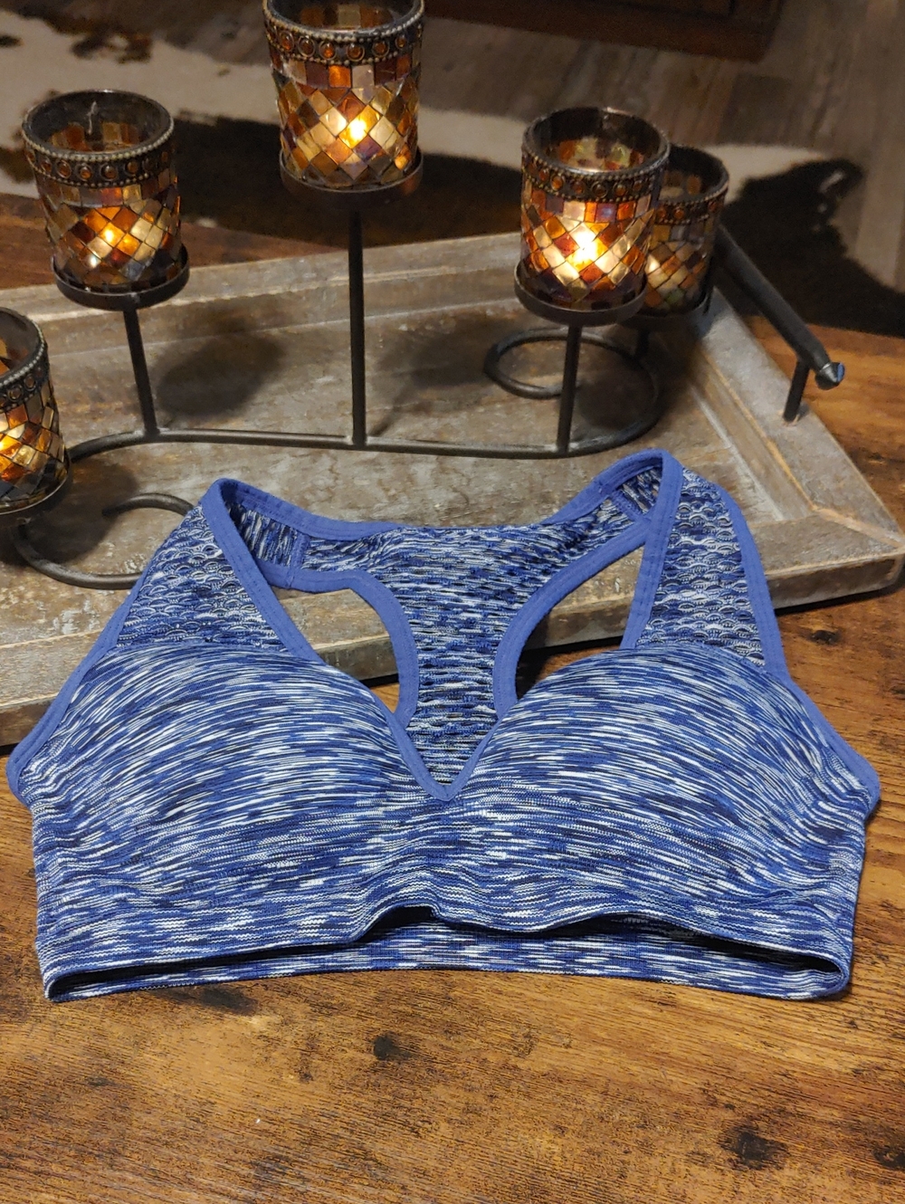 Pink Victoria's Secret Small Heathered Blue/purple Push Up Sports Bra